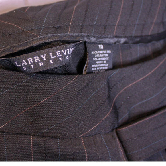 Larry Levine Stretch Wide Leg Pin Stripe Dress Pants Trousers Size 10 - Picture 3 of 3